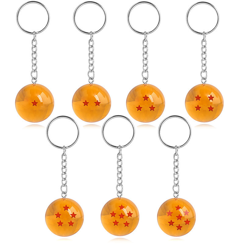 

Japanese Cartoons Z 1-7 Stars Goku Star Spherical Keychain Men Car Women Bag Accessories