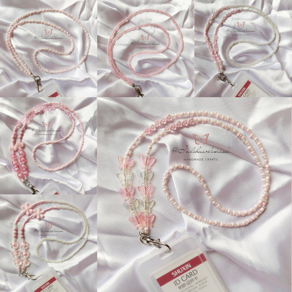 

COD " VARIASI PINK " LANYARD STRAP KALUNG NAME TAG ID CARD MANIK BEADS | LANYARD POD TALI PODS CEWE | LANYARD INHALER SALE