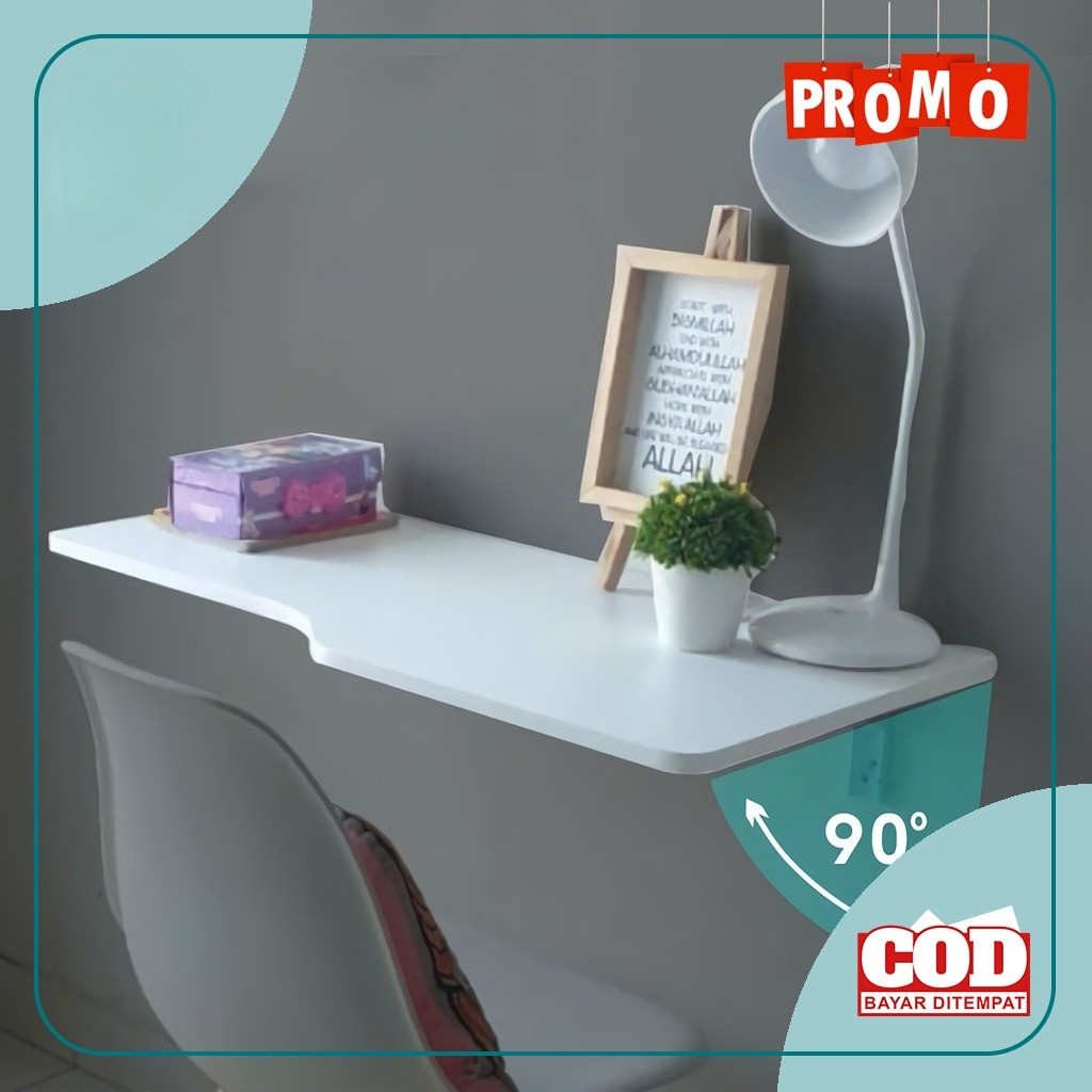 Floating Desk Meja Lipat Notebook Dinding Ambalan Ukuran 70cm x 35cm Furniture Kamar Tidur Minimalis