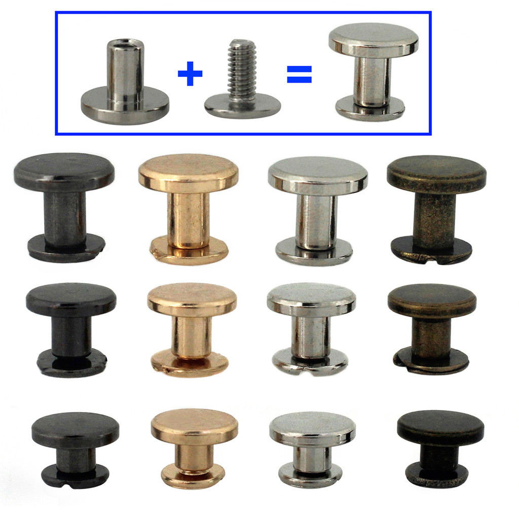 

10pcs Metal Binding Chicago Screws Nails Studs Rivets for Photo Album Desk Calendar Menu Leather Craft Belt Wallet Fasteners