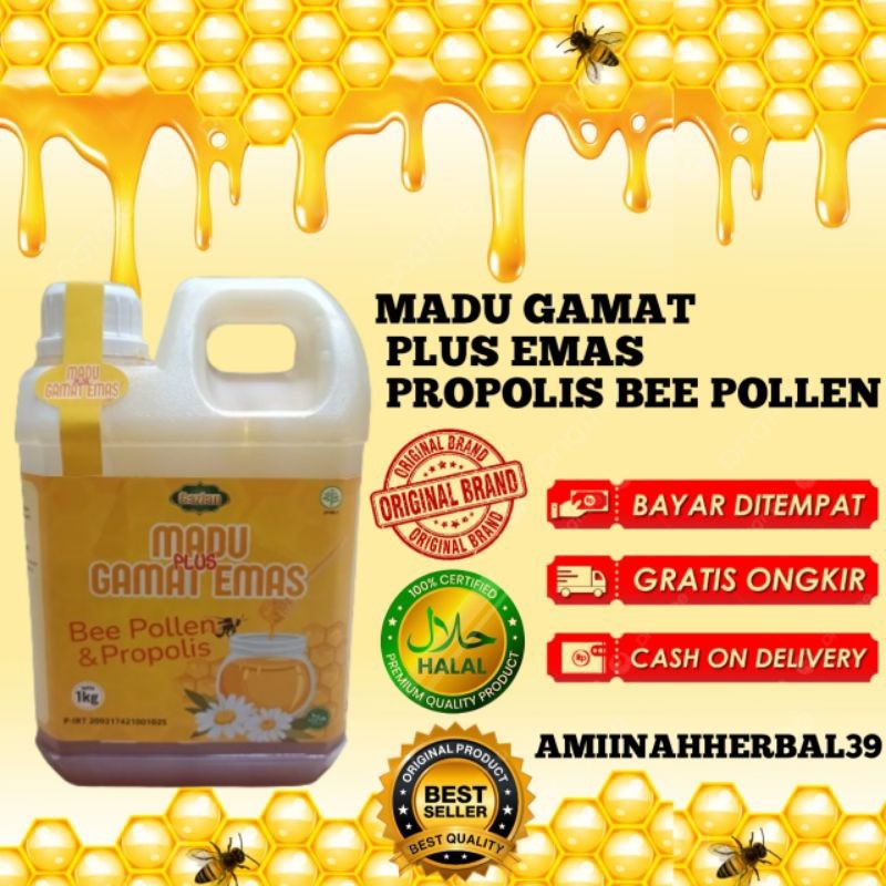 

Madu Gamat Plus Emas, Bee Pollen Dan Propolis / Madu Super Kalimantan / Imun / Multivitamin / Anti bakteri