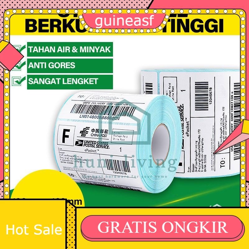 

Kertas Sticker Thermal Label Barcode 100x100 (500 pcs) Tebal Anti Air