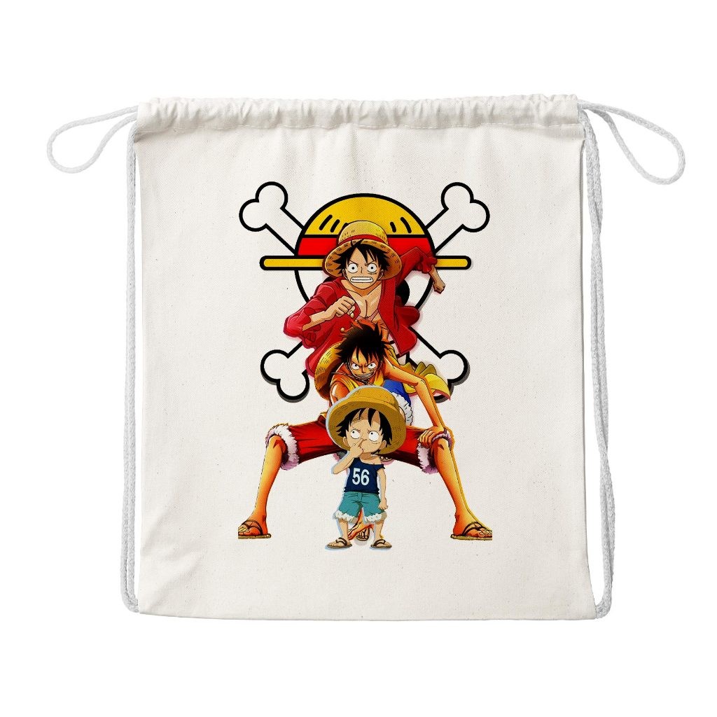 Tas Serut - String bag Kanvas Tebal Pria Wanita Anime One Piece