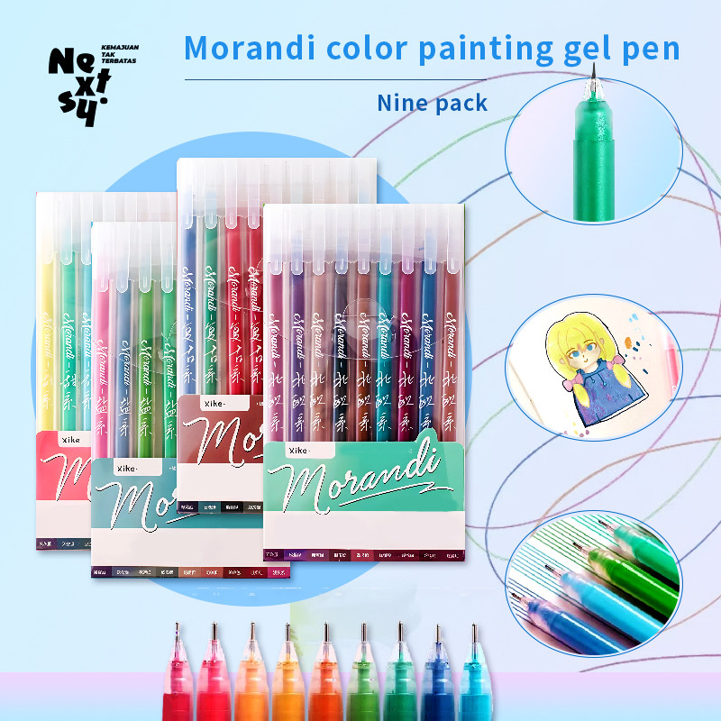 

[READY] Nextsy Set 9pcs Pulpen warna warni acrylic marker drawing pen set 0.5mm pena