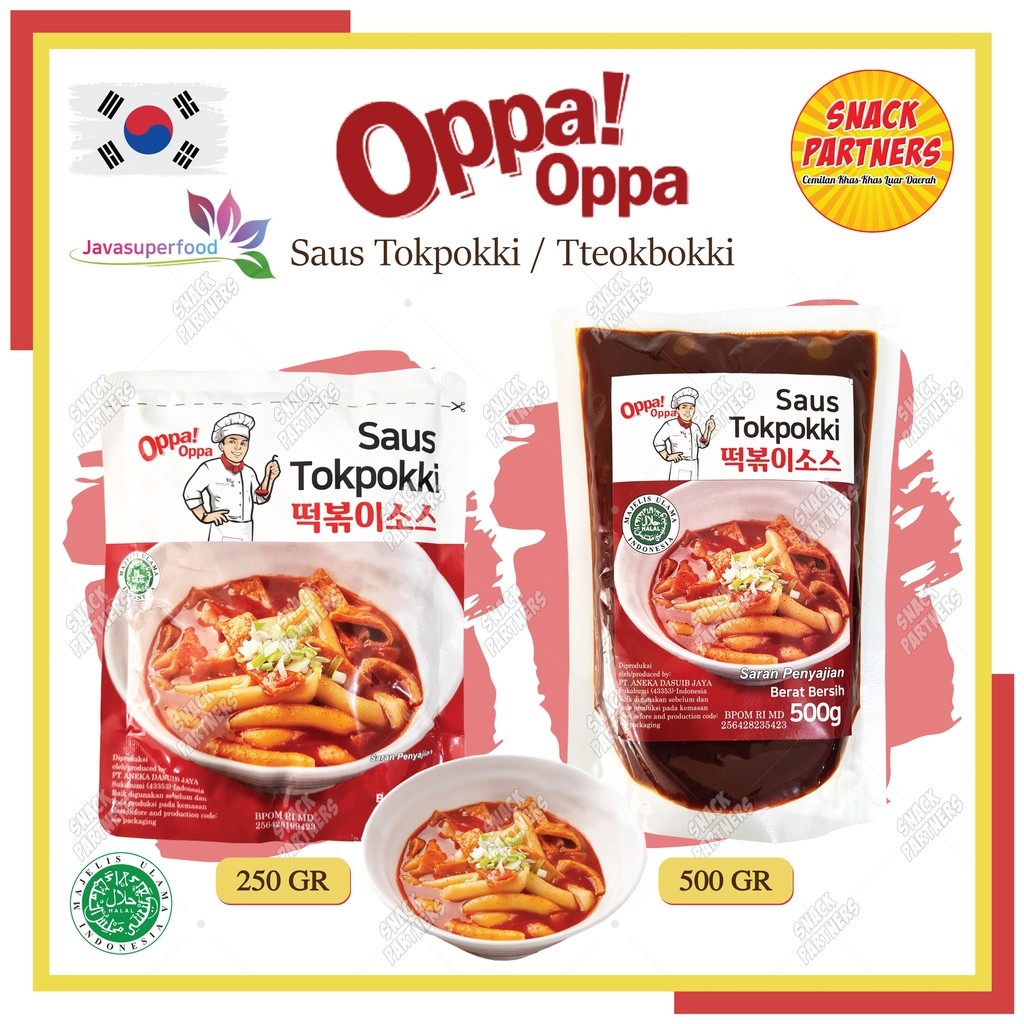 

OPPA! OPPA Saus Tokpokki / Tteokbokki Korean Rice Cake Sauce 250 / 500 GR - FROZEN FOOD Saos Tokpoki / Topoki, Odeng Fish Cake - Makanan Instant Oden Korea HALAL JAVA SUPER FOOD