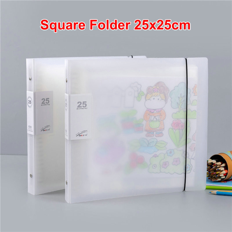 

Clear Square Folder 25x25cm Photocard Binder HD Transparent Sleeves Portfolio Booklet 12x12 Card Binder Square Drawing Folder