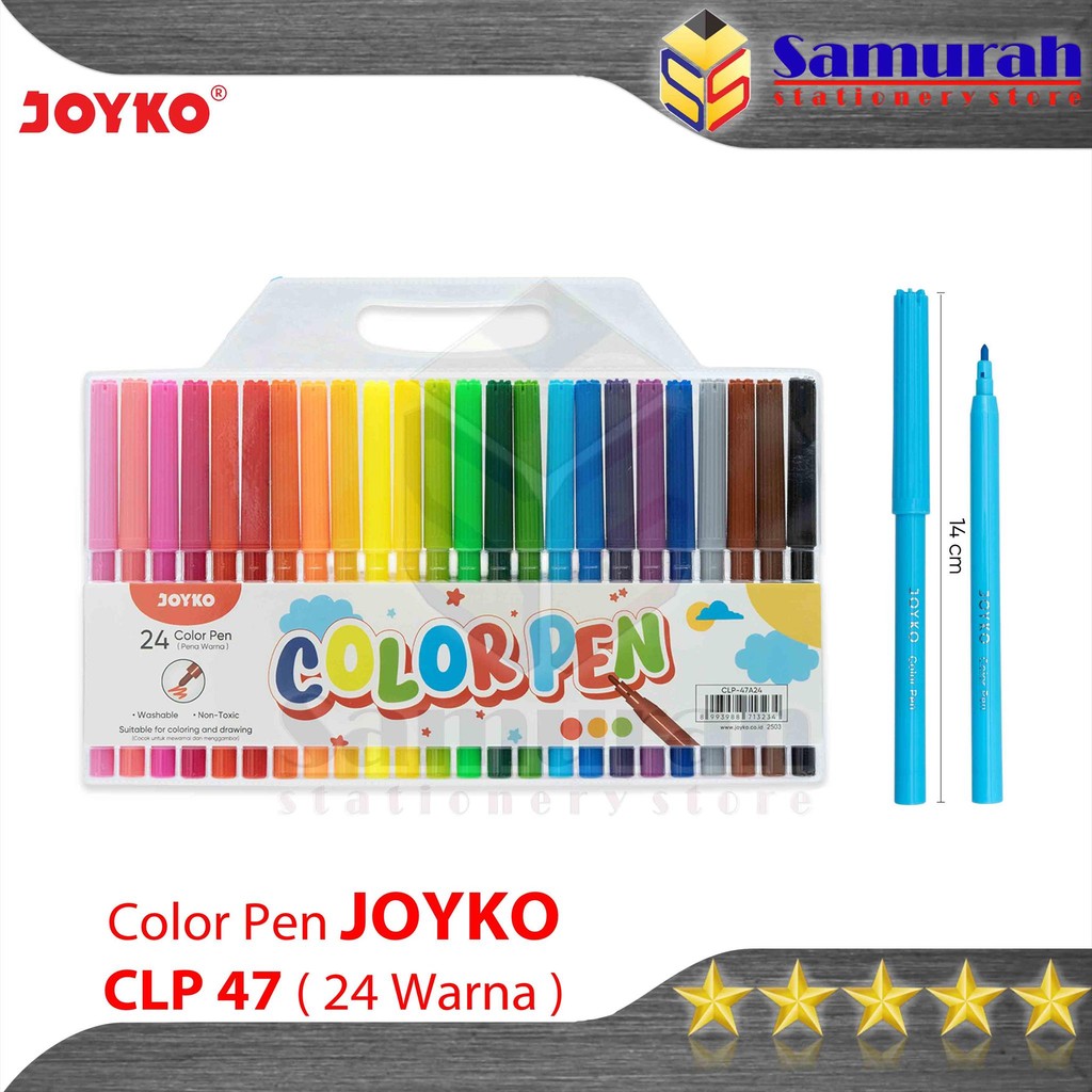 

Spidol Set Joyko 24 Warna CLP 47 A24 / Color Pen 24 Colours CLP-47 / Alat Warna Sekolah Murah Ekonomis 1 Set