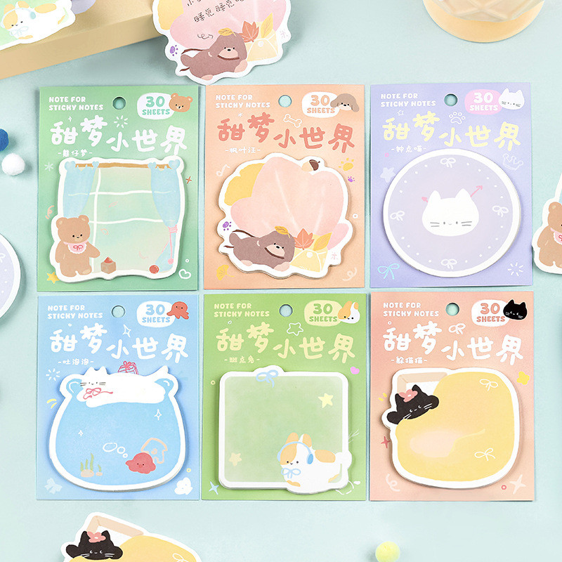 

Cute Cartoon Animal Self Sticky Notes,Colorful Memo Pads Markers Flags for Home Office School Supplies