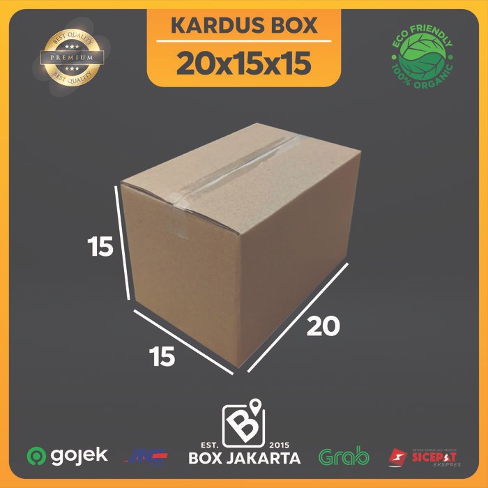 

KARDUS BOX uk 20x15x15 CM Kotak Packaging Corrugated SHEET POLOS