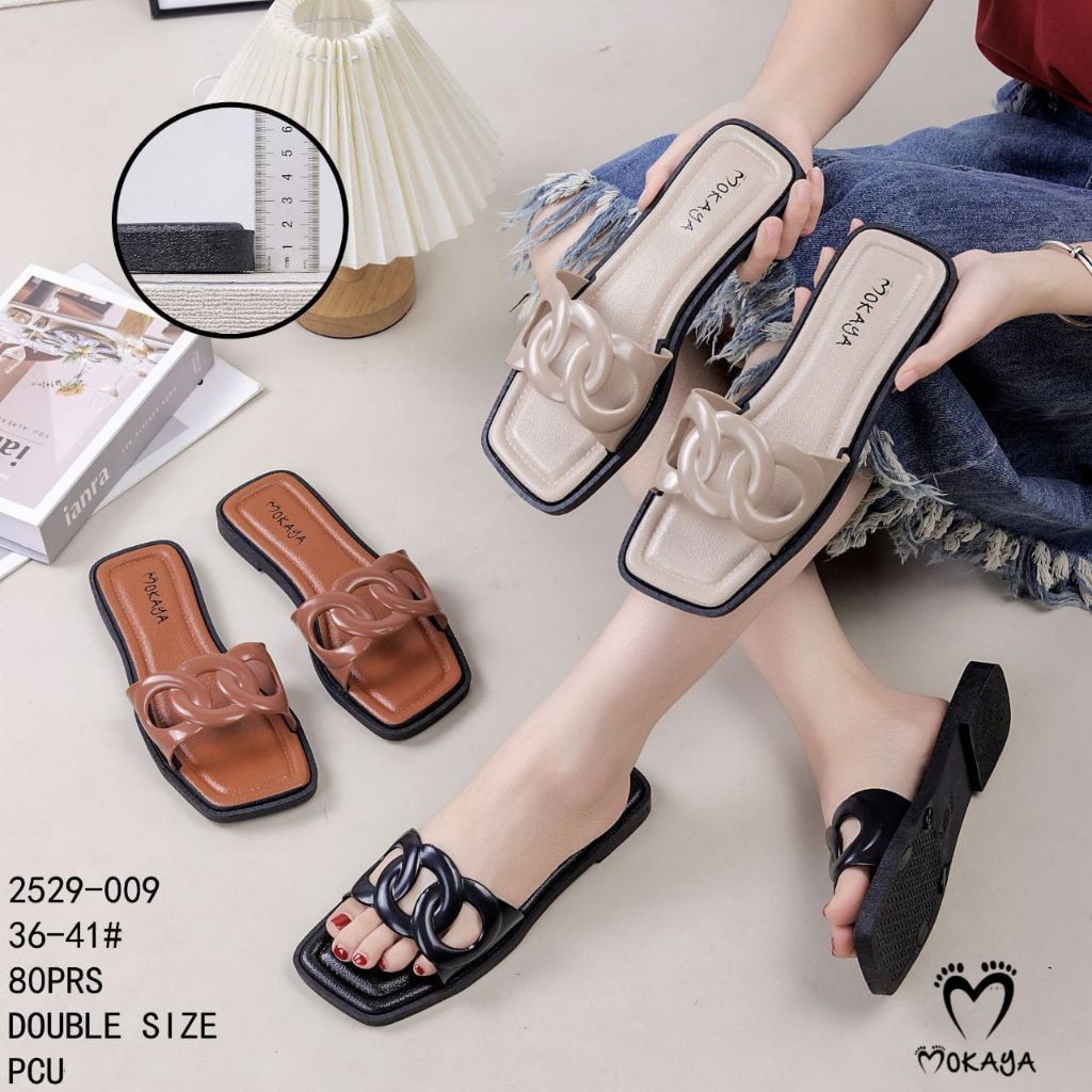 SANDAL WANITA RANTAI - SANDAL SLOP WANITA IMPORT BAHAN JELLY PCU SIZE 36 - 41