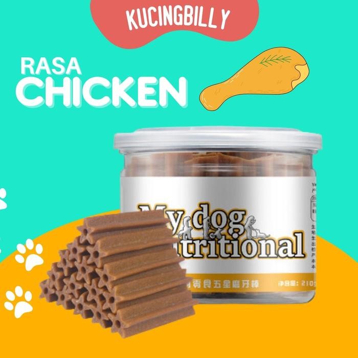 

MY DOG NUTRITIONAL DENTAL STICK cemilan snack anjing kesehatan gigi - MYDOG CHICKEN