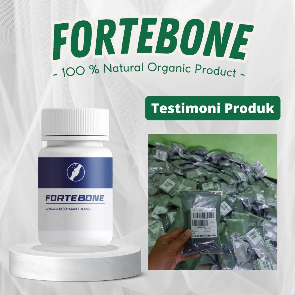 

FORTEBONE Vitamin Tulang dan Sendi Suplemen Kesehatan Tulang Obat Pengapuran Tulang Syaraf Kejepit Rematik Tinggi Kalsium Obat Osteoporosis-Suplemen kesehatan tulang terbukti - nutrisi tulang alami-Suplemen tulang kuat - borneo store