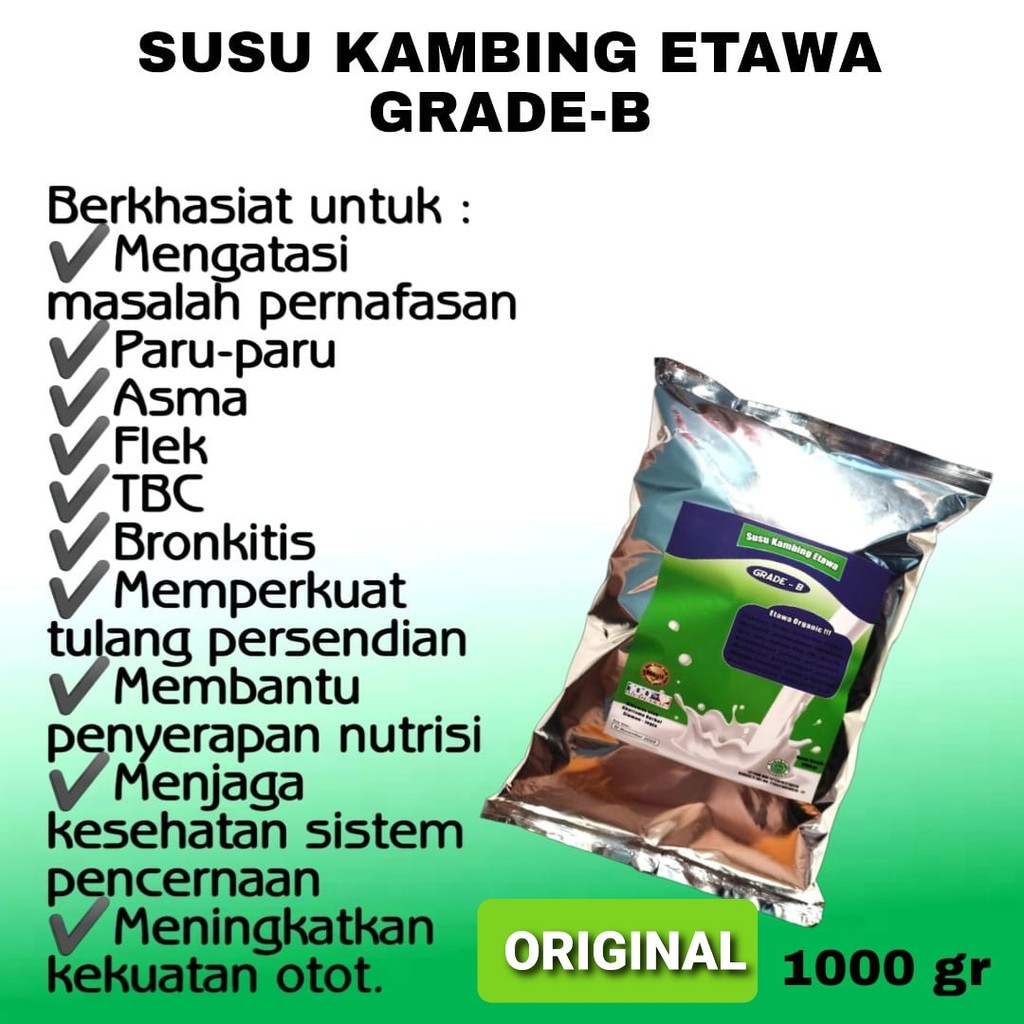

SUSU KAMBING ETAWA GRADE B 1000GR/1KG
