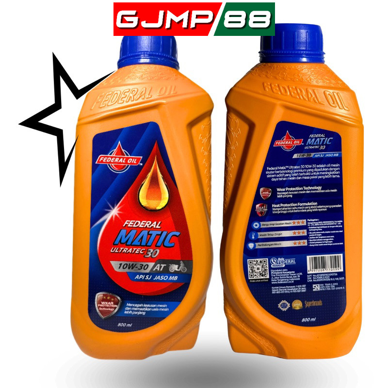 Oli Federal Matic Orange 800ml Oli Mesin Motor Matic Federal Orange 0,8ml Oli Mesin Matic Federal Ma