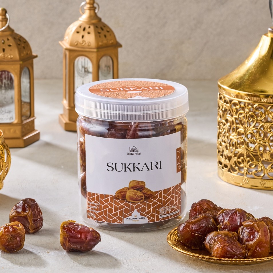 

Cahaya Mekah Kurma Sukari Premium Original High Quality Toples 300gr Kurma Ratu Sukkari