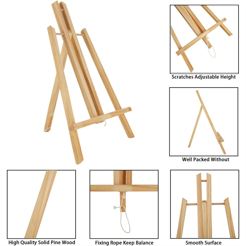 

A10F-6Pcs 16 Inch Wood Easels,Easel Stand For Painting Canvases,Tabletop Display Easel,Painting Easel, Kids Student Easels