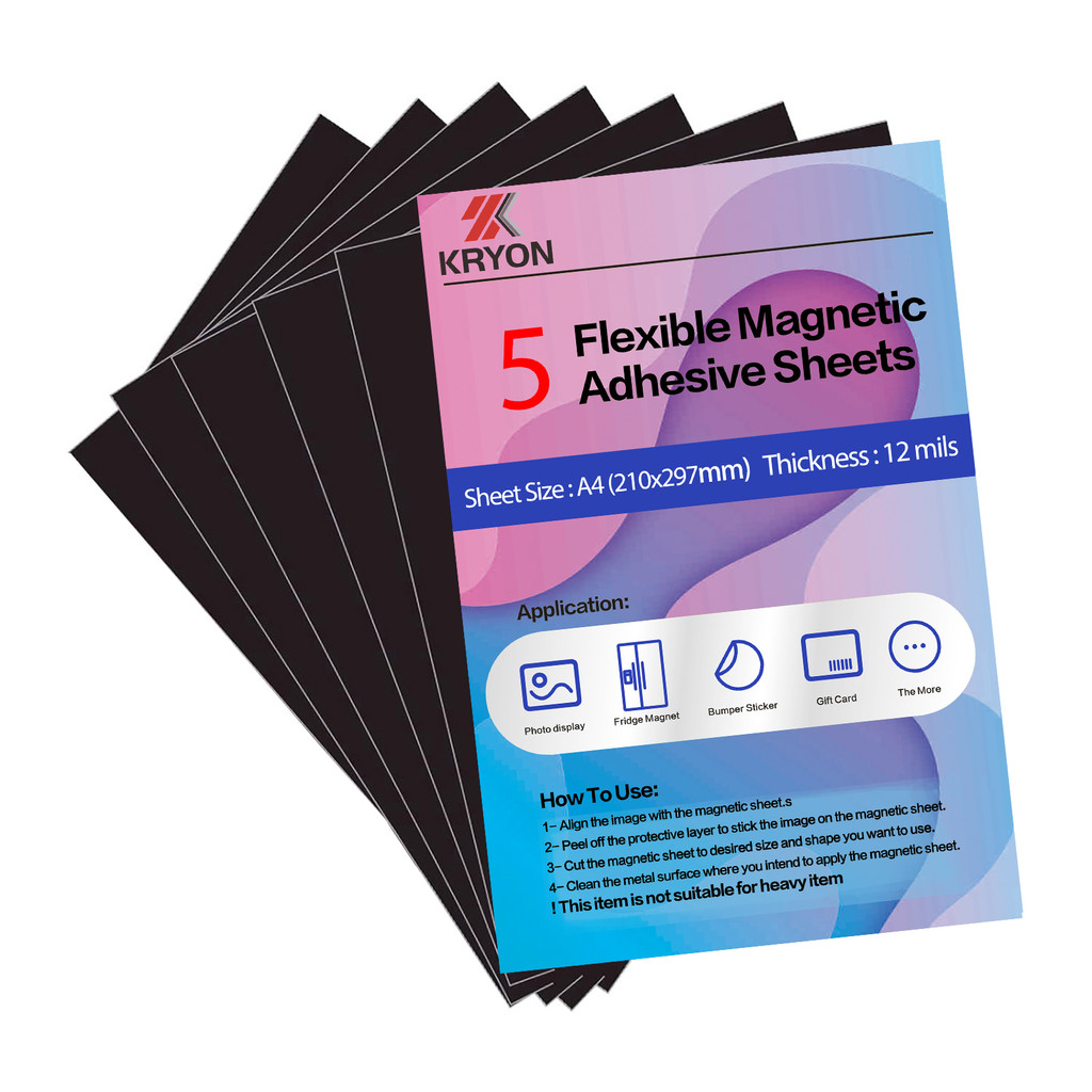 

A4 5PCS 12Mil 210X297mm Self Adhesive Magnetic Paper Adhesive Magnetic Sheets Sticky with Adhesive Backing Flexible Magnet Sheet