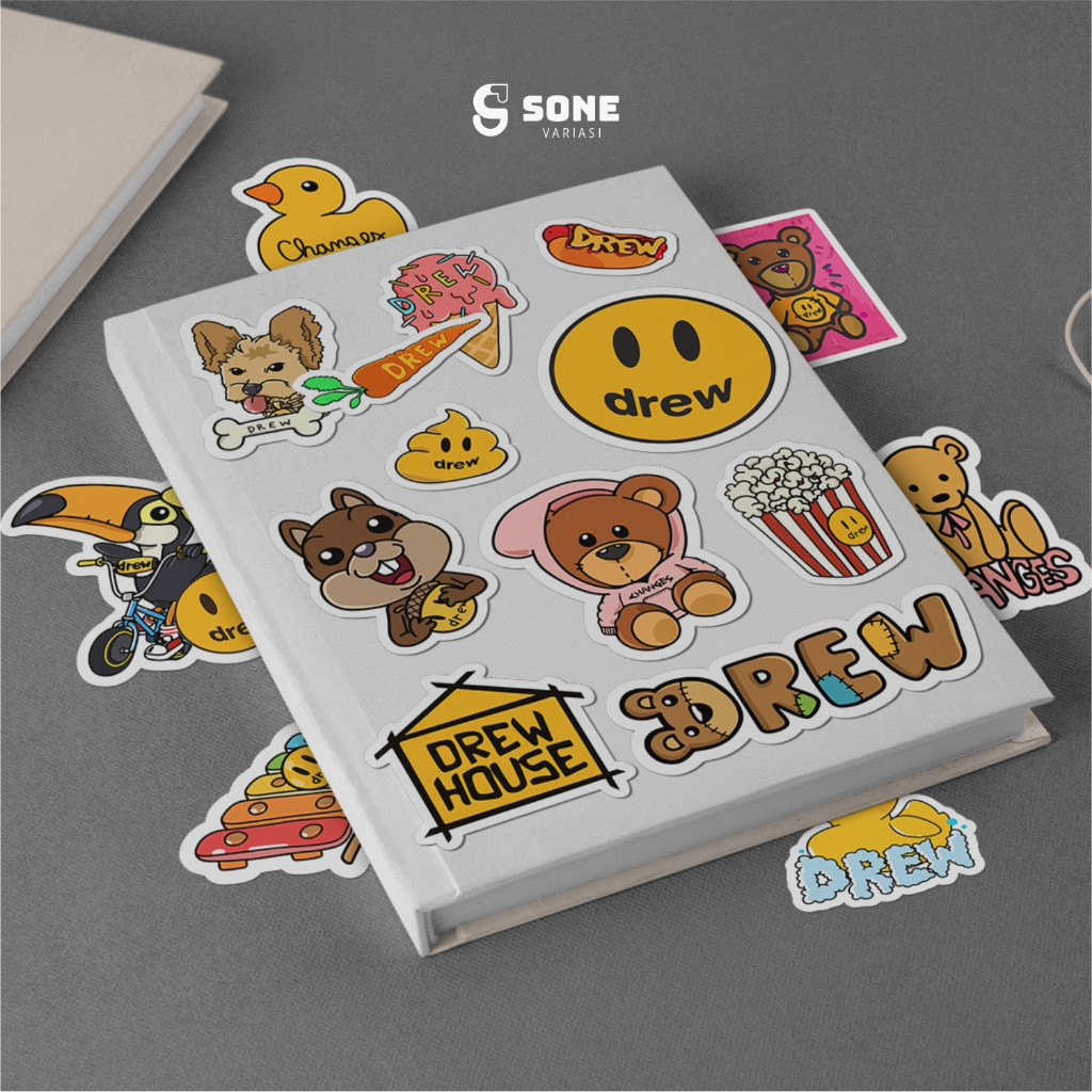 

62PCS Stiker Drew / Vinyl Waterproof Anti Air / Sticker Logo Hypebeast Graffiti Aesthetic Helm Buku Journal Koper Motor Casing HP Laptop Tumbler Botol Minum Sepeda IPad Tablet Polaroid Kulkas