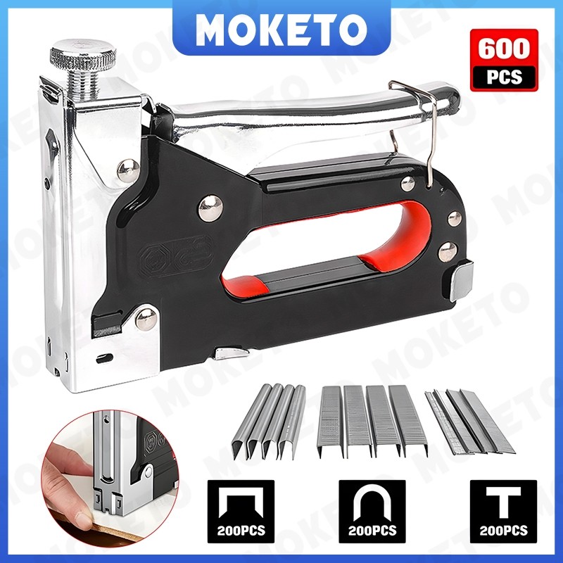 

Gratis 600 Paku / Staples Tembak 3 In 1 Pistol Stapler 3 in 1 Multifungsi untuk Konstruksi Furnitur DIY Pelapis Pelapis Pistol Stapler Multifungsi Pistol