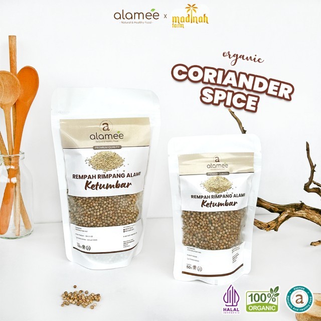 

ALAMEE Ketumbar Organik Coriander Seed Biji Rempah Rimpang Alami Bumbu Seasoning Masakan Masak 100gr madinah