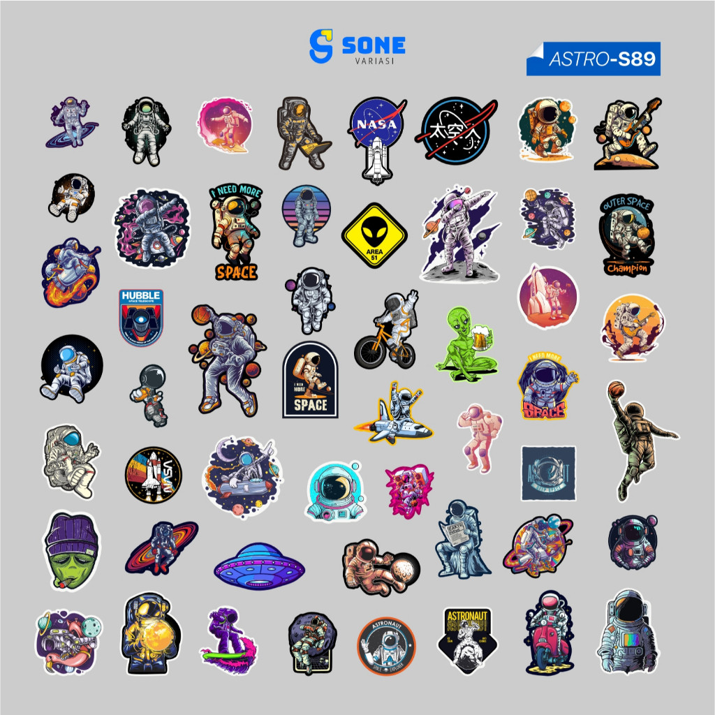 

Sticker Laptop Aesthetic Astronot Luar Angkasa Paper Vinyl Waterproof Sticker Koper Diary Notebook Jurnal Buku