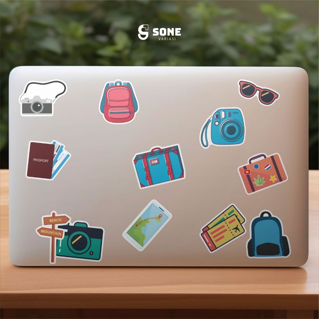 

Stiker Pack Traveling Aesthetic Paper Vinyl Waterproof Dekorasi Stiker Laptop Buku Journal Koper