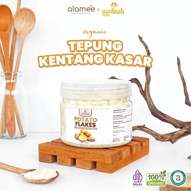 

ALAMEE Tepung Kentang Serpih Potato Flakes Premium Tepung Kentang Kasar PREMIUM 75gr madinah