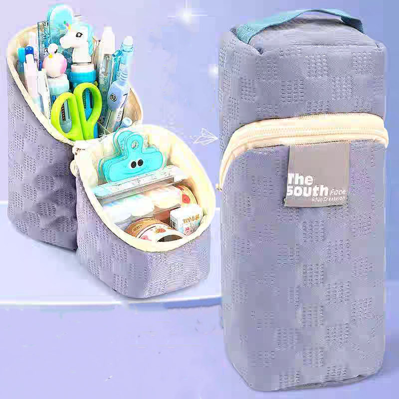 

Large Capacity Pencil Case 2 in1 Compartment Pouch Pen Bag Double Side Opening Student Stationery Organizer School Supplies