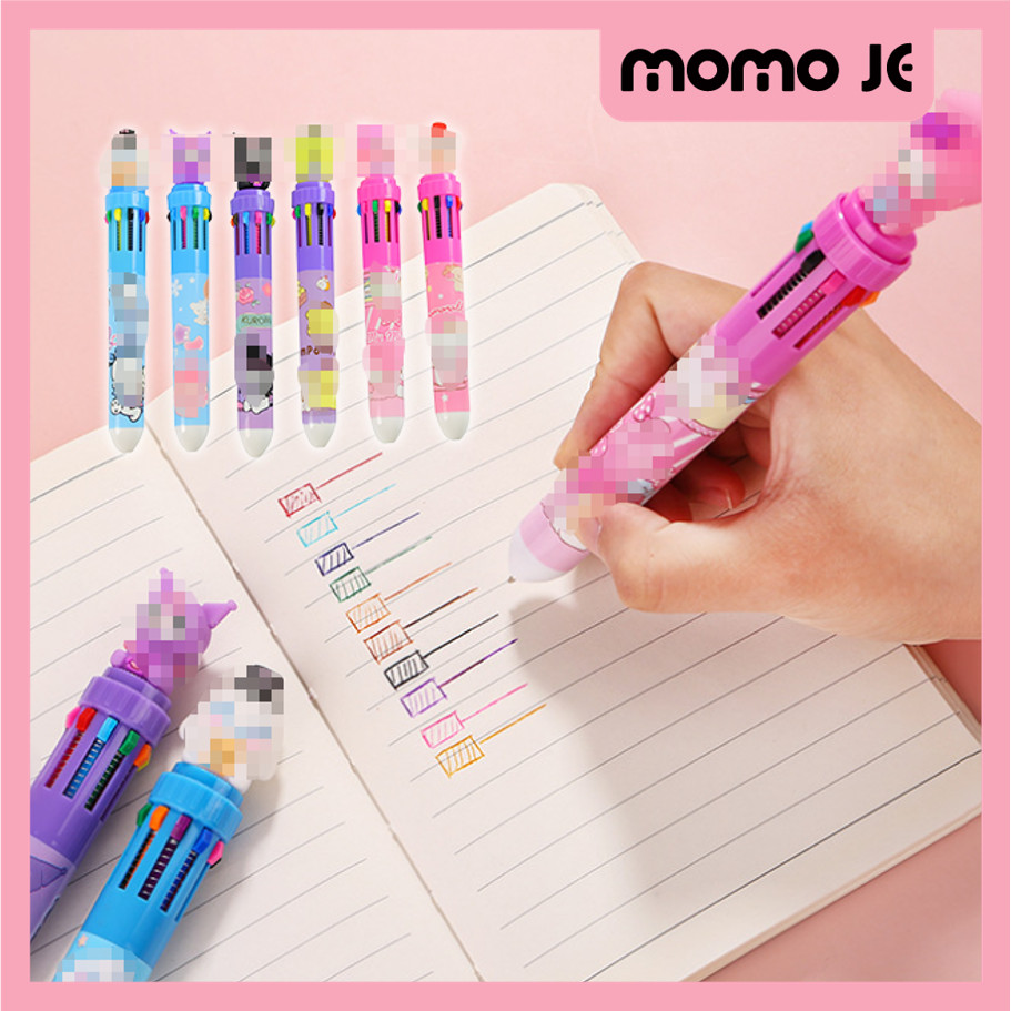 

MOMO JE S5685 Pulpen Gel Mekanik 10 Warna Bulpen Gel Motif Pena Ballpoint Sekolah Anak