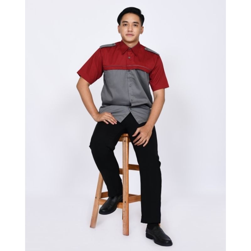 HIGH QUALITY Kemeja Drill Polos Bahan American Drill S-4XL