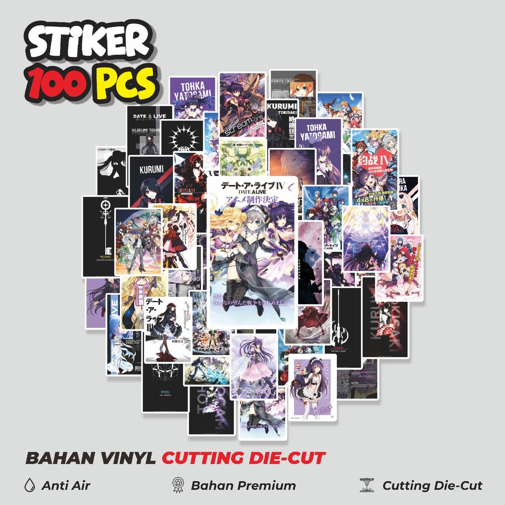

Terbaru! 50 pcs Stiker Anime Date A Live Dekorasi Lucu Kreatif untuk Notebook, Skateboard, HP