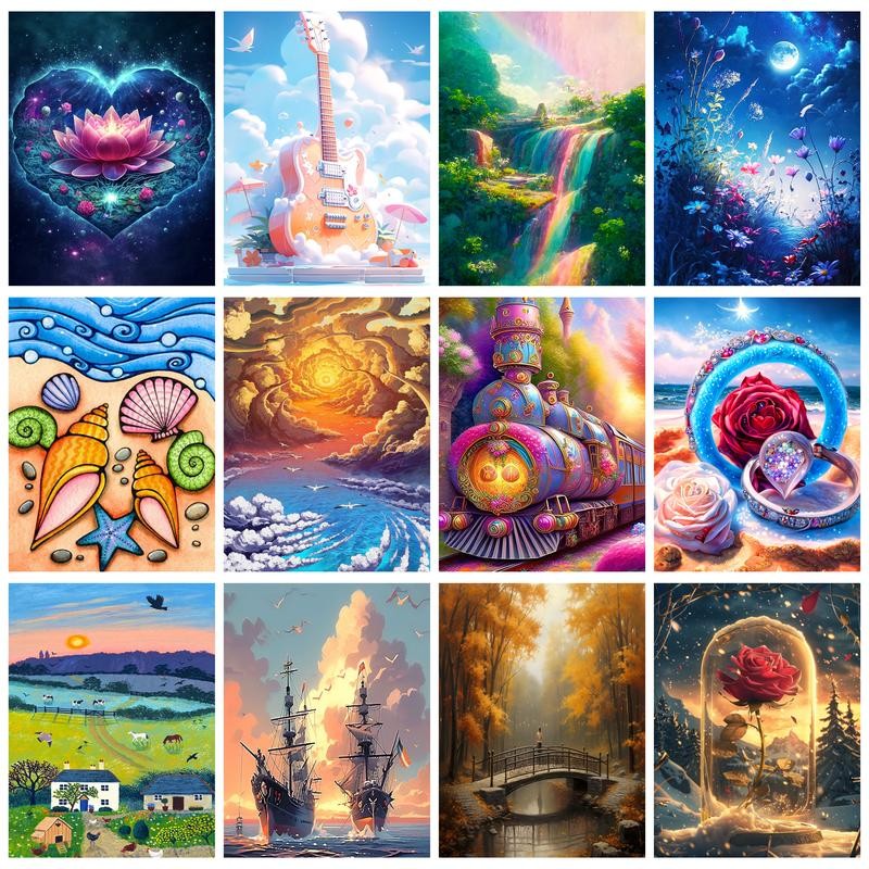 

RUOPOTY Painting By Numbers Craft Kit For Adults Flowers Rose Modern Wall Art Picture Home Decor Personalized Gift Ideas