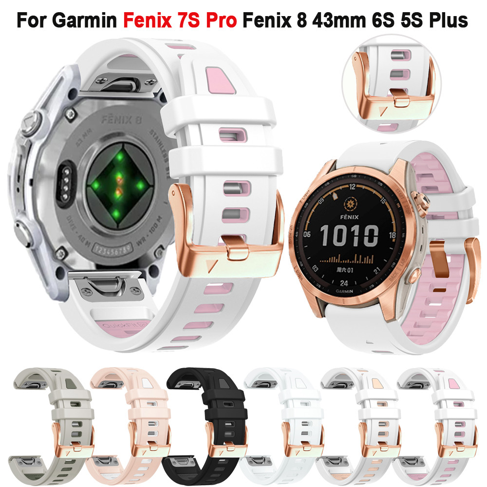 Silicone 20mm Strap For Garmin Fenix 7S 5S Plus 6SPro QuickFit Smartwatch For Garmin Fenix 8 43mm/Ep