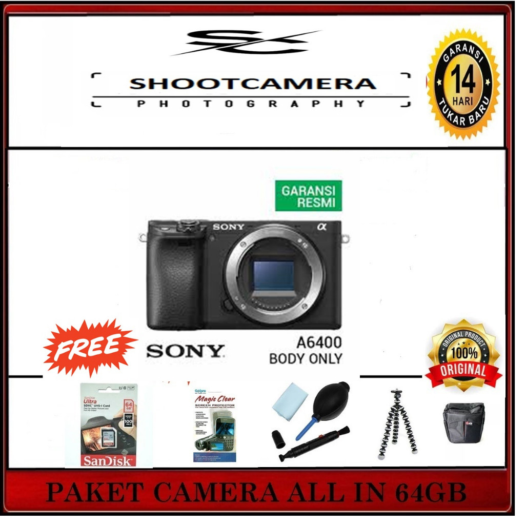 SONY ALPHA A6400 / SONY A6400 BODY ONLY MIRRORLESS CAMERA