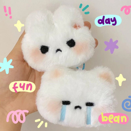 Keychain Kucing Nangis dan Kelinci Marah | Cry Cat & Mad Bunny| Gantungan Kunci Boneka Kartun