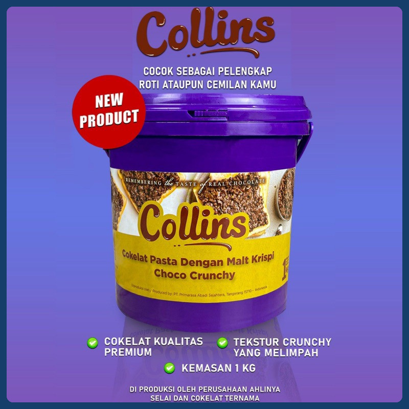 

Collins Choco Crunchy 1 kg/ Selai Roti / Toping Donat Collins / Selai Donat / Collins Selai Donat