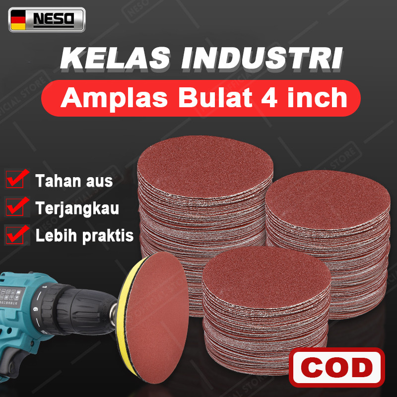 Neso Amplas Bulat Velcro 4 Inch [COD] Grit Grid 40 60 80 120 150 180 240 320 400 600 800 1000 2000