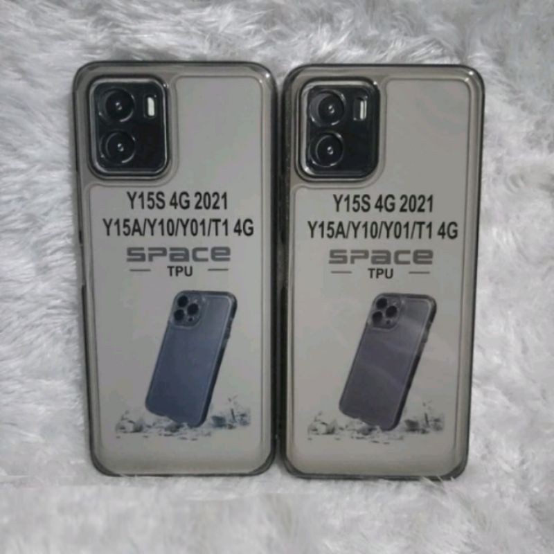 AS SOFTCASE CASE CLEAR BLACK VIVO Y15S/Y01/Y15A SLIKON CASE BENING HITAM