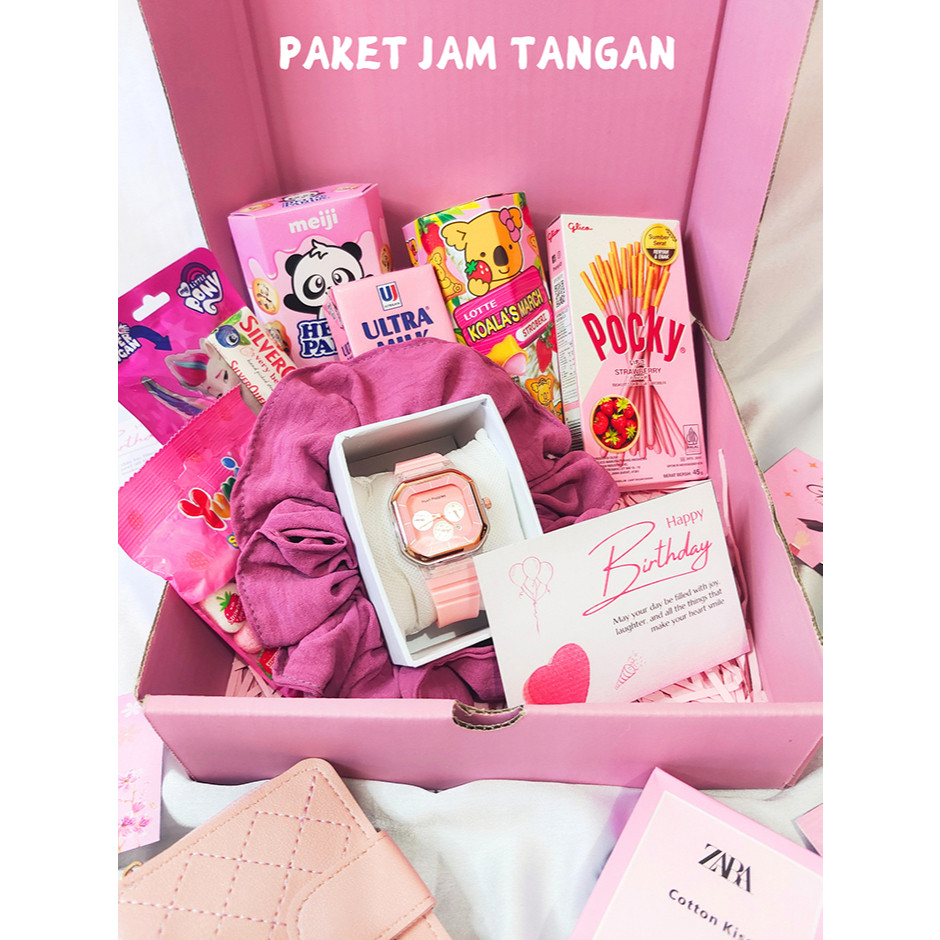 

Hampers Snack Box Pink Series | Kado Gift Box Hadiah Kado Ulang Tahun Wisuda Wedding Anniversary Lebaran FREE Kartu Ucapan