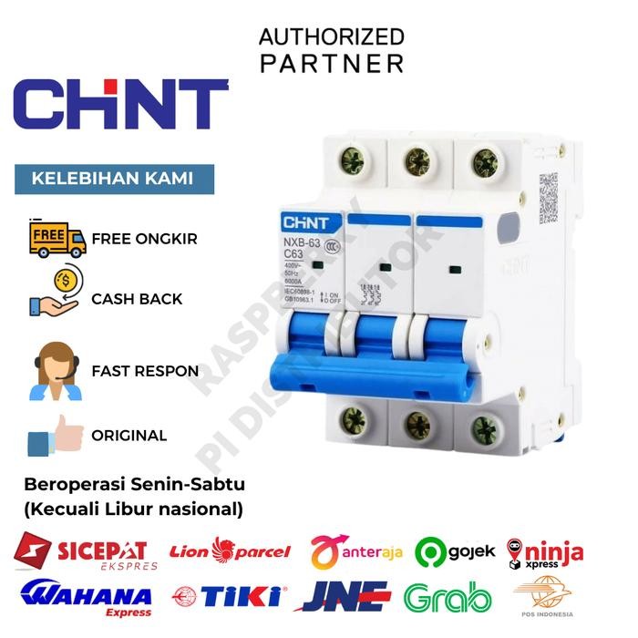 MCB CHINT 3P 10A 6kA NXB-63 C10