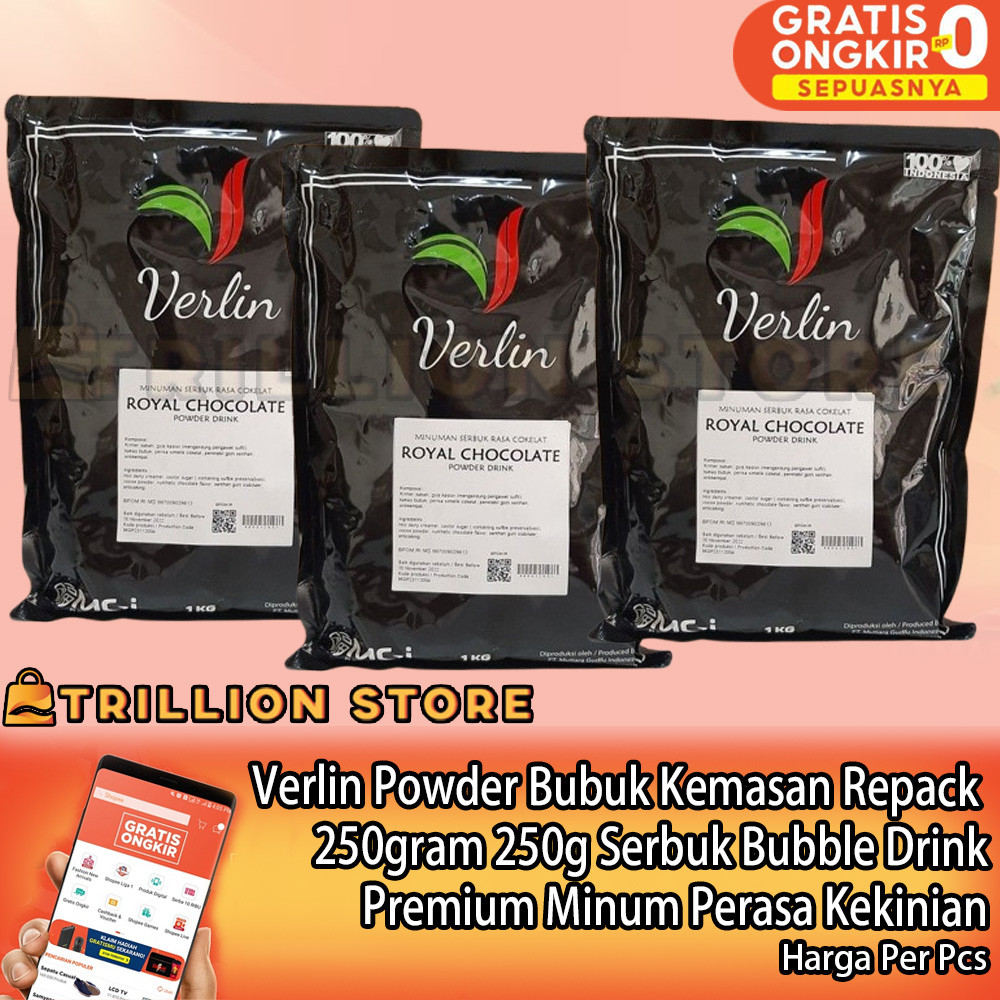 

Verlin Powder Bubuk Kemasan Repack 250gram 250 g Serbuk Bubble Drink Premium Minum Perasa Kekinian Aneka Rasa Bahan Baku Minuman Café Restoran Hotel Umkm Halal Bpom Lokal Ekonomis Varian Beragam Gula Murni Instan XAGL Kafe Hotel Café Restoran