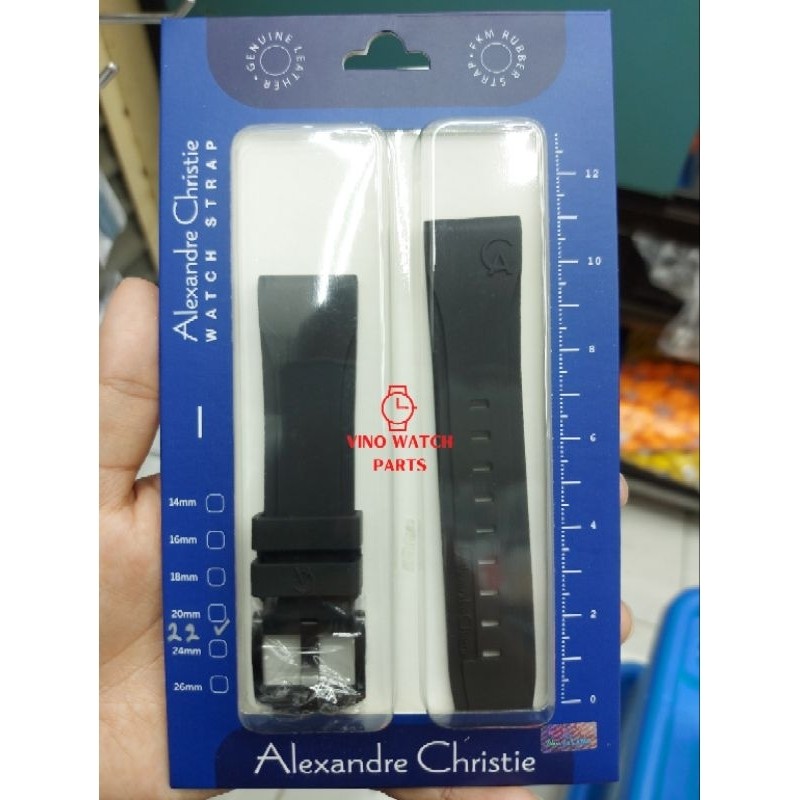 ORI  Strap Tali Jam Tangan Rubber Alexandre Christie Original 100% Untuk Pria Karet Kualitas Asli Me