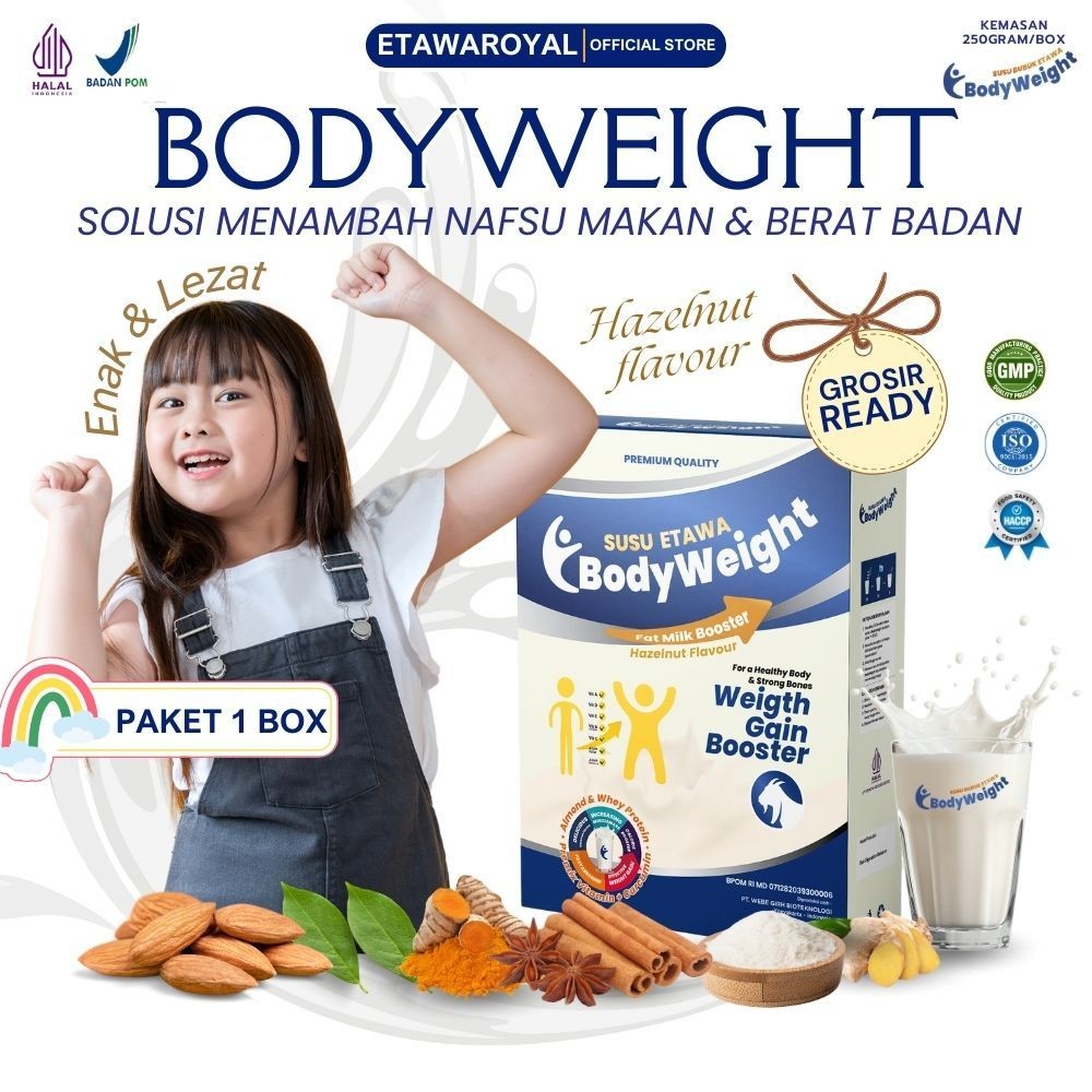 

BODYWEIGHT Susu Etawa Penggemuk Badan Terbaik Susu Kambing Etawa untuk Penambah Berat Badan dan Masa Otot Paket 1 Box