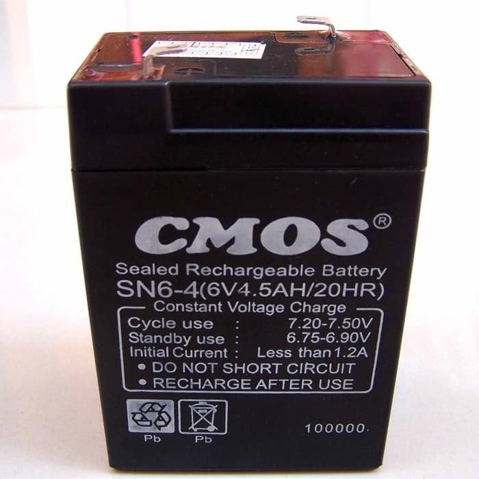 Batery Aki Emergency Lamp 6V Baterai Lampu Emergency CMOS SN6-4