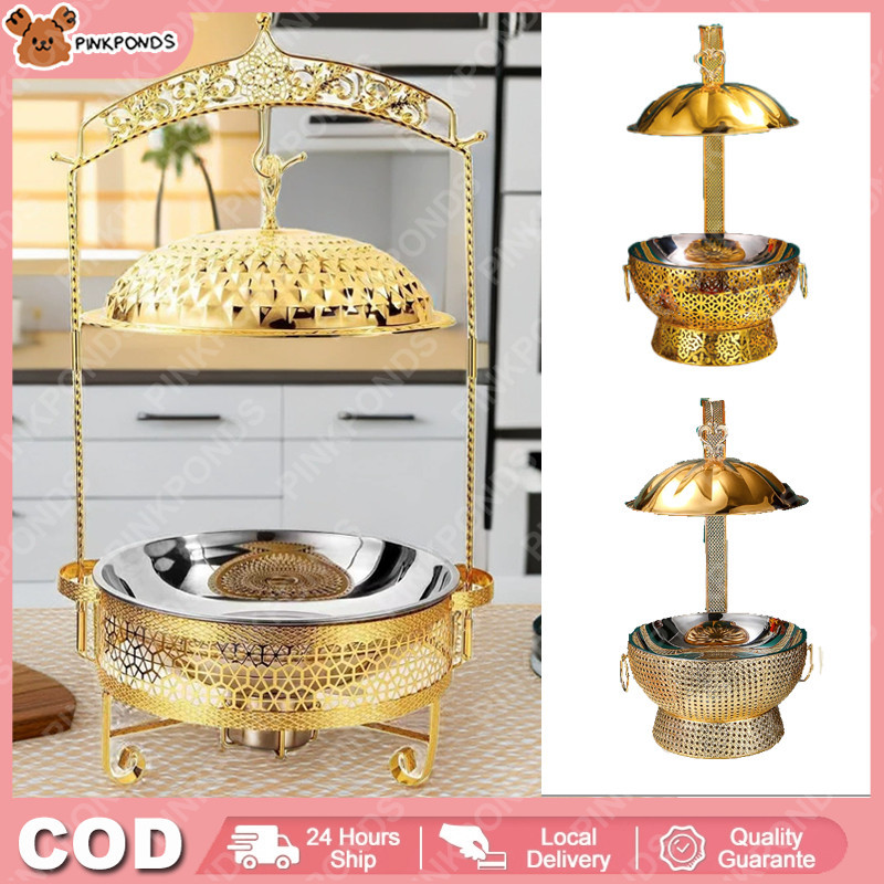 NEW Stainless Steel Hanging Hob Restoran Besi Eropa & Emas Prasmanan Hob Prasmanan Mewah Ringan 8L P