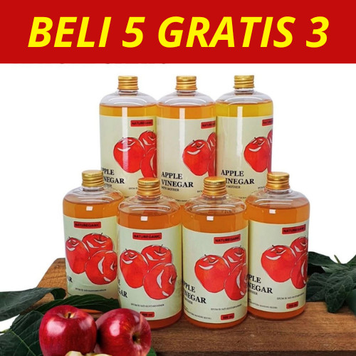 

BELI 5 GRATIS 3 Cuka Apel Natureganic 500ml Asli 100% Original Supplies vinegar Sehat Tubuh Optimal