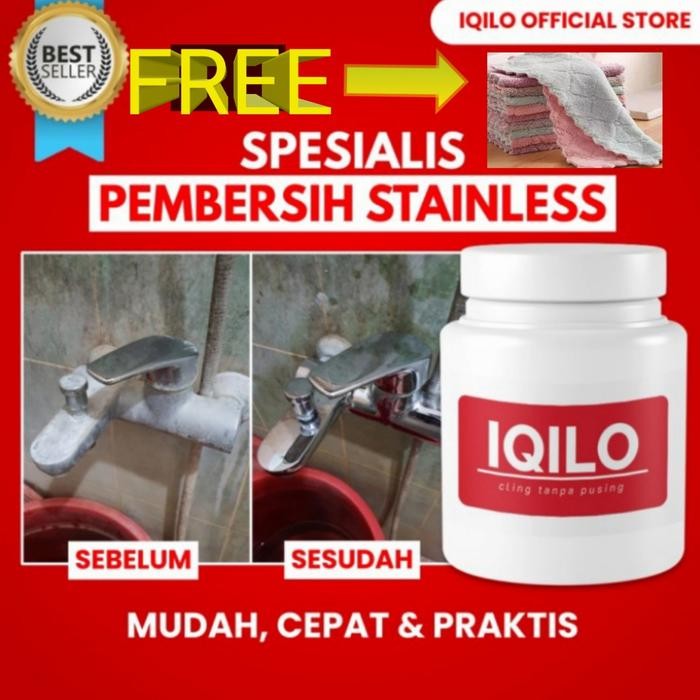 POWDER SAKTI IQILO PEMBERSIH STAINLESS FREE KAIN LAP MICROFIBER