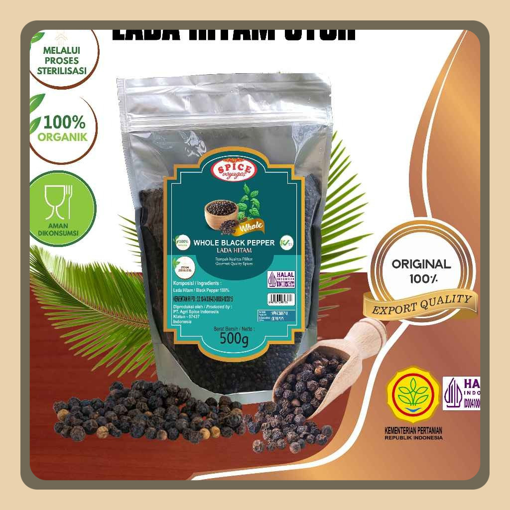 

Spice Voyages Whole Black Pepper (500gr) / Lada Hitam (500gr)
