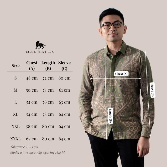 Sajjan - Mandalas Koko Kemeja Batik Pria Premium Lengan Panjang - XXL