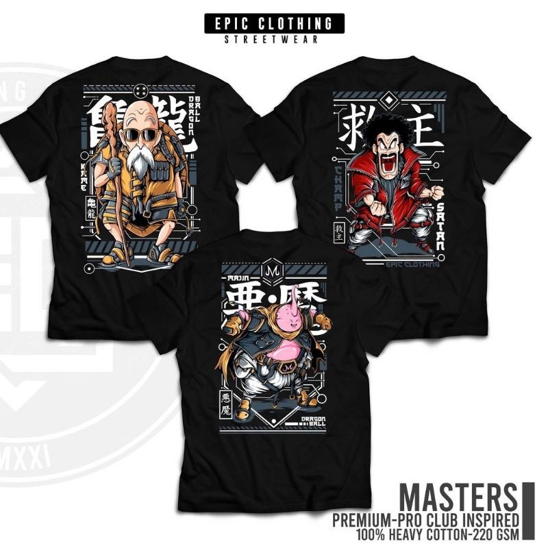 12 - MASTERS - DRAGON BALL Z - Anime - Pakaian epik Streetwear (katun - unisex) Pola cetak vintage l